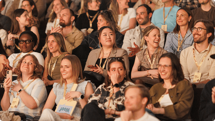 Employees in a crowd