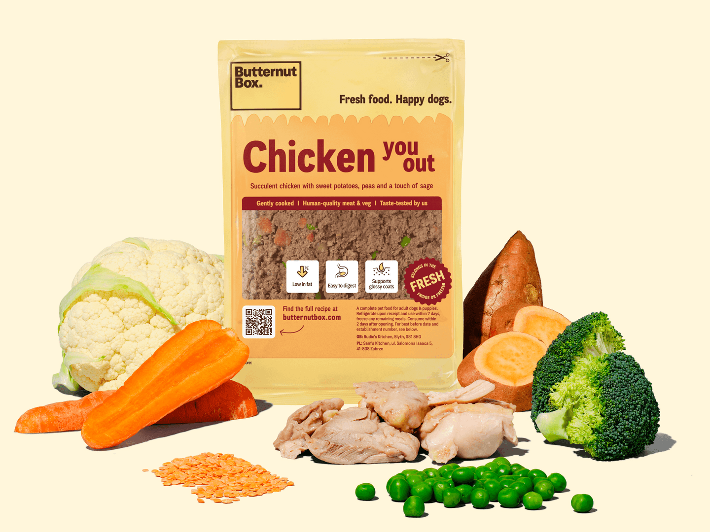 Butternut Box Chicken You Out pouch with ingredients